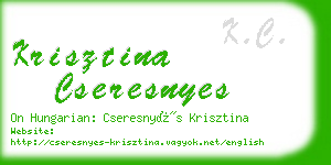 krisztina cseresnyes business card